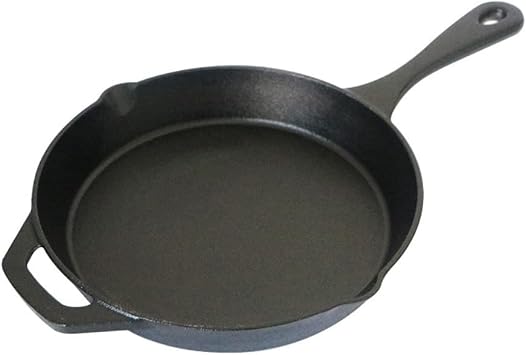 10.6-Inch Cast iron Skillet - Frying Pan - Safe Grill Cookware for indoor & Outdoor Use, Cast Iron Pan, Black