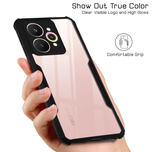 Image of Jkobi Hybrid Back Cover Case for Realme 15 (Shockproof with Polycarbonate Clear Panel | Professional Black)