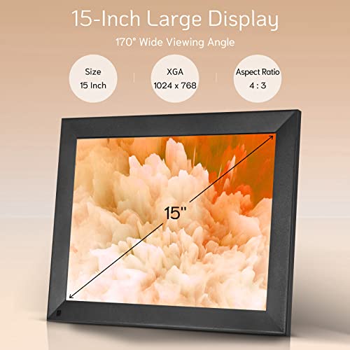 Nexfoto 32Gb Large 15 Inch Digital Picture Frame, Wi-Fi Digital Photo Frame, Wall-Mountable, Instantly Share Photos Videos Via App Or Email, Gift For Grandparents #TOP2