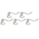 181958 3-inch Double Hat and Coat Hook Satin Nickel 5-Pack