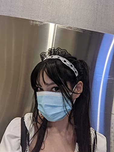 C-Zofek Women's French Maid Headband Ribbon Lace Kawaii Headwear Headpiece For Cosplay Costume #TOP6