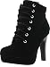 Top Moda Polish Military Lace Up Platform Chunky High Heel Ankle Booties,Black_Polish-47,7