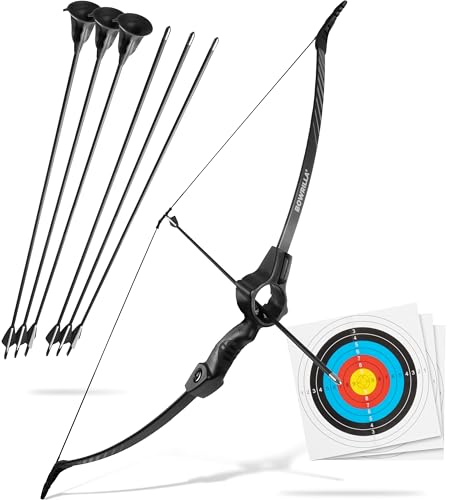 BOWRILLA® Pfeil und Bogen Kinder Set mit Saugnapf-Pfeilen und Zielführung | Bogenschießen Kinder ab 6 Jahren für Indoor & Outdoor Spiele | Kinderbogen Geschenk