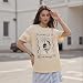 Womens Y2k Fish Graphic Print Oversized T Shirts Summer Vintage Aesthetic Baggy Tees Tops Teen Coconut Girl Clothes
