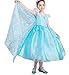 Produktbild Lito Angels Mädchen Prinzessin ELSA Kleid Kostüm Geburtstag Weihnachten Halloween Party Verkleidung Karneval Cosplay Kinder 6-7 Jahre