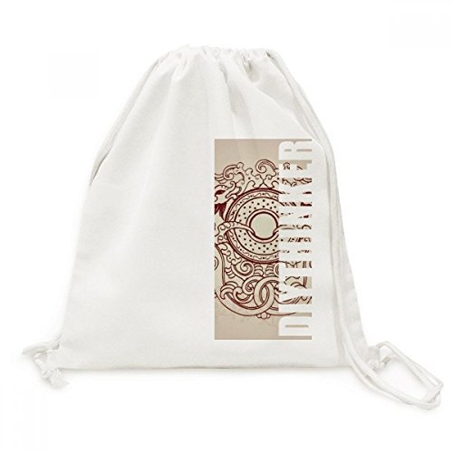 Sac drawstring backpack voyage en toile dragon chinois à fermeture rapide