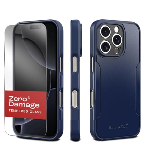 Coque iPhone 16 Pro Max MagSafe antichoc et kit verre trempe bleu marine
