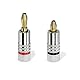 sonero® Bananenstecker 4er-Set, für alle Lautsprecherkabel mit einem Durchmesser bis max. 6mm², 4 Stück mit Farbcodierung (12x rot, 12x schwarz), 24k vergoldet