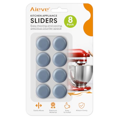Aieve Appliance Sliders, 8 Pcs Small Appliance Slider for Countertop, Self Adhesive Home Finds Caster Wheels Rollers, Kitchen Must Have Gadgets for Stand Mixers, Coffee Makers, Air Fryers