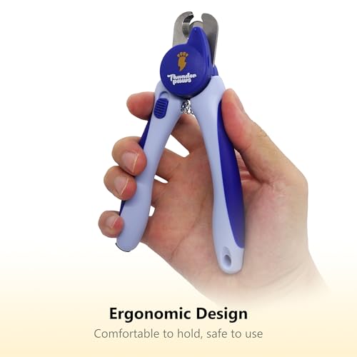 LED Dog Nail Clippers with Light, Trimmers with Protective Guard, Quick Sensor, Safety Lock and Nail File - Suitable for Large and Small Dogs & Cats (Blue, LED) - Image 3