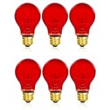 Mandala Crafts Clear 25 Watt Red Light Bulbs E26 Medium Base 120V 25W Red Bulbs