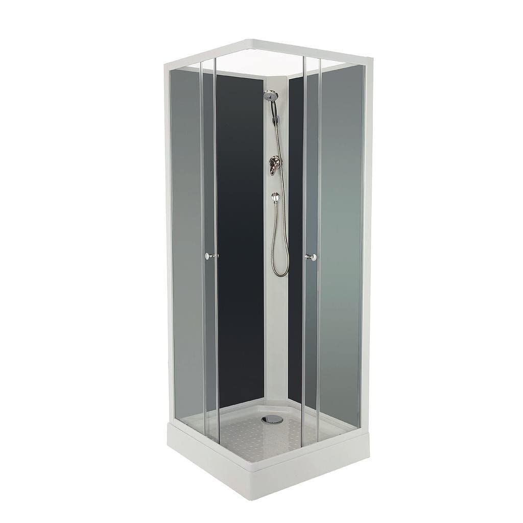 Cabine de douche anti-fuite MINEA, montage silicone avec verre trempé 5mm
