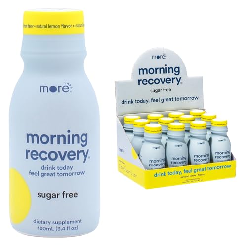 Morning Recovery DHM Electrolyte Milk Thistle Drink Proprietary Formulation to Hydrate While Drinking Non GMO Vegan Gluten-Free Sugar-Free Lemon Pack of 12