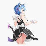 Leyland Designs Rem Cat Waifu Sticker Outdoor Rated Vinyl Sticker Decal for Windows, Bumpers, Laptops or Crafts 5'