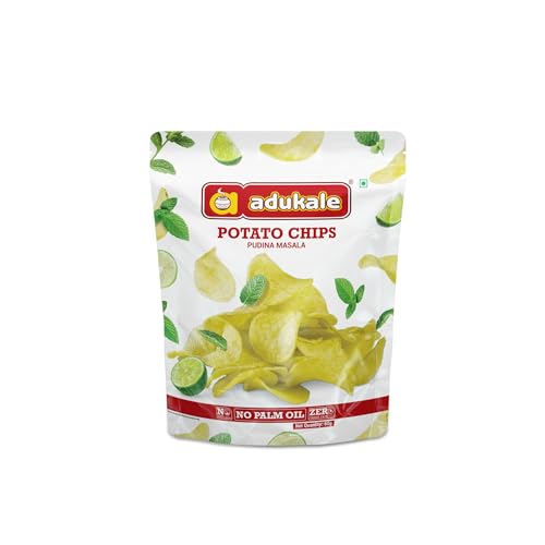 Image of Adukale Potato Chips | Pudina Masala Flavour | Refreshing Minty Spice Blend | No Palm Oil or Preservatives