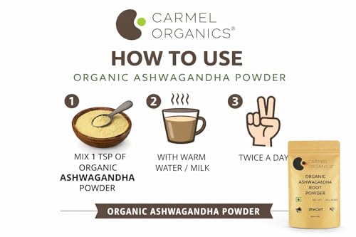 Image of Carmel Organics Combo of Ashwagandha Powder, Shatavari Powder and Mucuna Powder (100 Gram Each) | Jaivik Bharat Certified | Non-GMO | No Added Preservatives