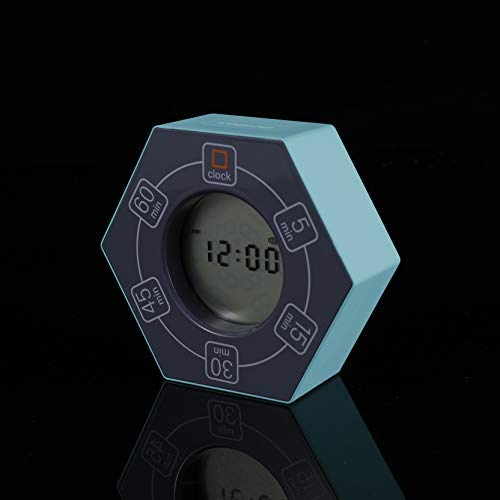 Home & Office Timer With Clock, 5,15, 30, 45, 60 Minute Preset Countdown Timer, Easy-To-Use Time Management Tool (Cyan) #TOP6
