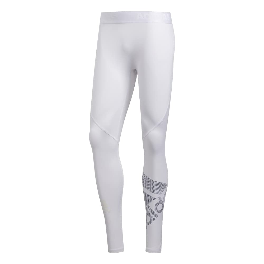 adidas Men's Alphaskin Sport Badge of Sport Long Tights, XX-Large , White