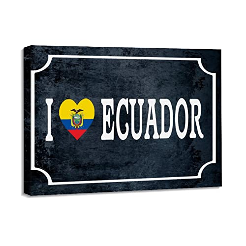 Impression sur toile encadrée I Love Equateur par Yelolyio pour décoration murale moderne