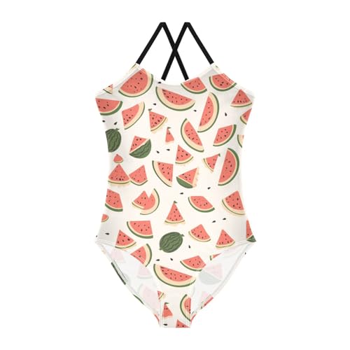 KLL Watermelon Pattern Toddler Girl 1 Piece Swim Suit Beach Swimwear Adjustable Shoulder Strap Cute