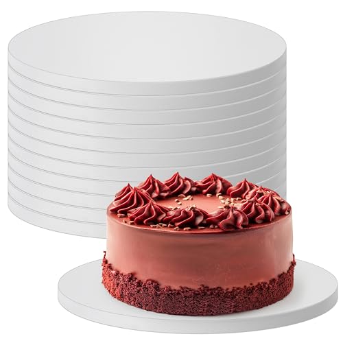 Winter Shore Weiße Cakeboard 30 cm Rund (12er-Pack) - Kuchenplatte Rund 12 mm Dick zum Dekorieren Schwerer Mehrschichtiger Torten - Mehrschichtige Wellpappe Glatte & Fettdichte Glänzende Oberfläche