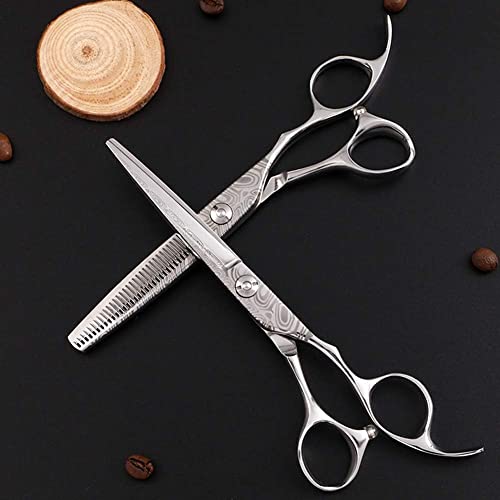 Nożyczki fryzjerskie Silver Barber, stal 440c, zęby płaskie, Flatcut6 cali (a Flatcut6 cali)