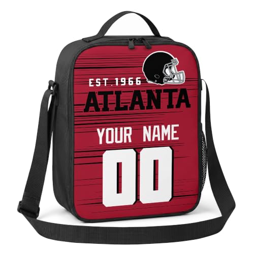 Image of Atlanta Lunch Bag Custom Name and Number Personalized Gifts | Custom Personalized Lunch Box for Men Women