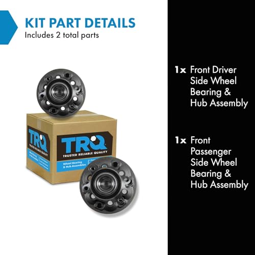 Image of TRQ Front Left and Right Wheel Bearing and Hub Assembly Set 2 Piece Compatible with 2009-2012 Chevrolet Colorado RWD 2009-2012 GMC Canyon RWD