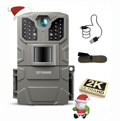 CEYOMUR Wildkamera 36MP 2K, 850nm IR LEDs Wildkamera mit Bewegungsmelder Nachtsicht, Wildtierkamera mit 2 Zoll Display, IP66 Wasserdichter für die Überwachung von Wildtieren