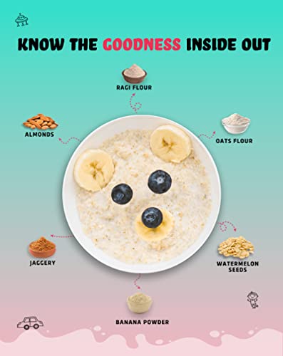Image of True Elements Oats Junior 300g - Oats for Kids | Instant Oats | Digestive Oats Cereal | Made with Oats and Ragi | 100% Wholegrain | Healthy Breakfast