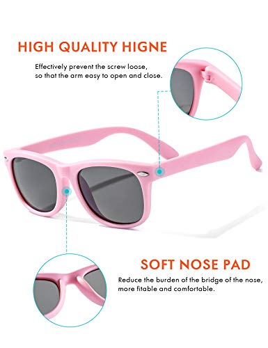 Image of Flexible Kids Sunglasses Polarized Unbreakable Toddler Sun Glasses for Baby Boys and Girls UV400 with Case, Age 2-8