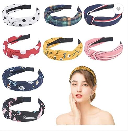 Korean Style Knot Plastic Headband Fabric Knot Plastic Headband, Stylish Hair Accessories for Girls, Teens and Women Pack of 6 - Multicolor-image-24