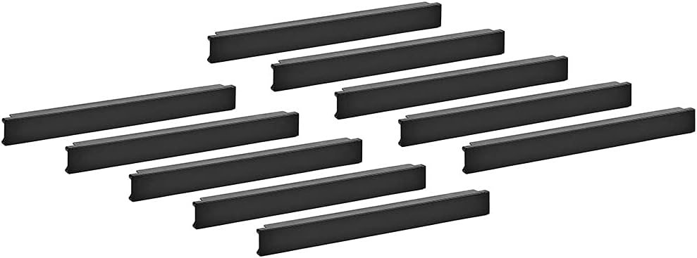 1U Non-Vented Blanking Panel, Horizonal Toolless Mounting, Plastic, Matte Black, 19 x 1.19 x 1.75 inch (L x W x H), 10-Pack