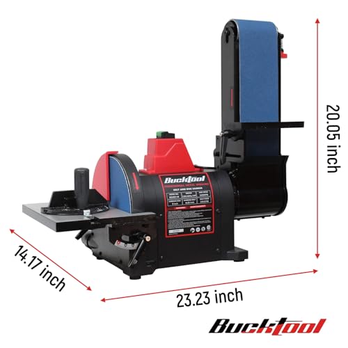 BUCKTOOL Pro 1HP Bench Belt Sander for Metal Working, 4 x 36 in Belt and 8 in Disc Sander with 1HP Direct-drive Motor, Benchtop for Metalworking, BD4801-M - Image 5