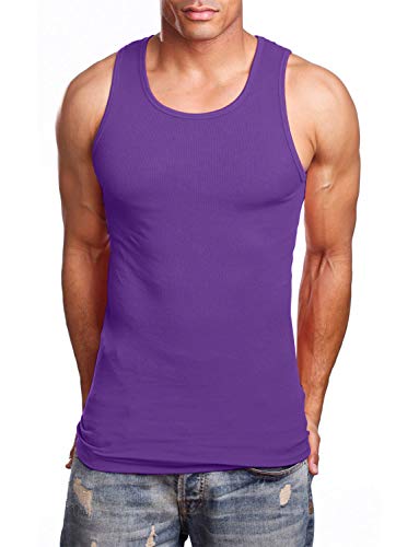 NE PEOPLE Men's Everyday Active Comfy Ribbed Knit Cotton A-Shirts Undershirts Sleeveless Tank Tops S-5XL