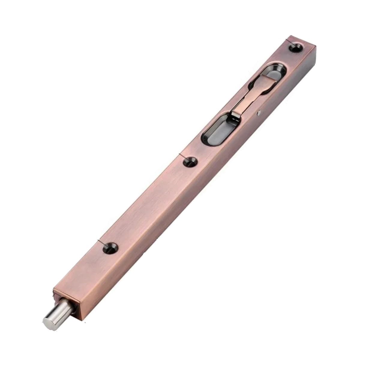 Ayztantine Red-10Inch Door Flush Bolt Latch Lock Concealed Door 304 Stainless Steel Door Flush Bolt - Hidden Vertical Lock For Wooden, Main, Security & Double For Bedroom, Bathroom(Red-10Inch)