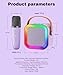 Mini Karaoke Machine Speaker for Kids Adults,Portable Bluetooth with 2 Wireless Microphones,Christmas Birthday Gifts Toys Girls Boys Ages 4, 5, 6,7, 8,9,10,11,12+ Years Old Toddler (Purple - 1 Mic)