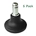 MySit Bell Glides Replacement, 7/16"x7/8"(11x22mm) Stem,Changing Movable Office Chair Swivel Caster Wheels to Fixed Stationary Castors, Short Profile Black (5pcs BellGlide_Short2)