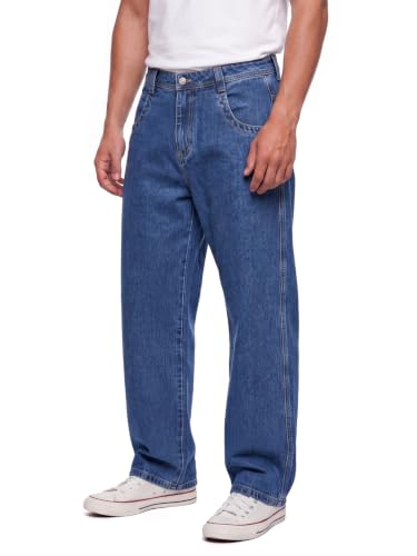 Image of GINGTTO Men's Baggy Barrel Jeans Wide Leg Y2K Denim Pants | Loose Fit Streetwear Casual Hip Hop Skater Vintage Style