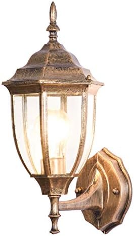 Retro LED Wall Lantern Traditional Clear Glass European Outdoor/Indoor Gate Door-side Garage Wall Sconces Light Fixture Waterproof IP54