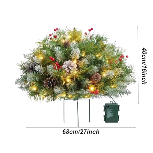 Sapin de Noël pré-éclairé 40cm avec support pour pot de fleurs extérieur - 6