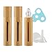 ZEOABSY 3 Stück Leere 10 ml klarglas Roller Flaschen mit Bambusschale, Natur Bambus Roll-On Glasflaschen mit Edelstahl-Roller, für Ätherische Essential Oil, Aromatherapie + 1x Trichter, 1x Öffner