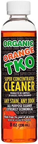 Organic Orange TKO - Stain remover, Floor cleaner, Degreaser, Glass cleaner, Multi Purpose Citrus Cleaner, Deodorizer, Stain Remover, Pet Safe, Non Toxic (8oz)