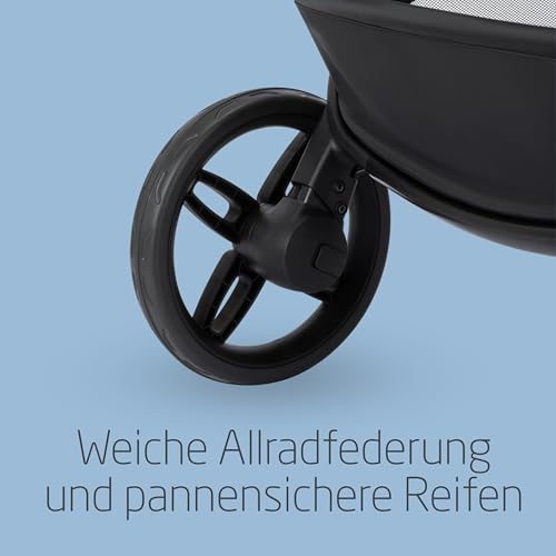 Maxi-Cosi Zelia Select Trio, Baby Kinderwagen 3 in 1 mit Kindersitz, 0–4 Jahre (0–22 kg), Einhändig Klappbar, Kompaktes und Wendbares Kinderwagen Set, Mit CabrioFix S i-Size-Kindersitz, Grau