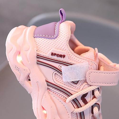 Toddler Light Up Sports Shoes Comfortable Lightweight Sneakers for Kids Boys Girls Lace-up Girls Shoes Size 5 Big Girls4