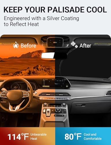 Image of Proadsy 2026 Upgrade Front Windshield Sun Shade Foldable Sunshade Protector Custom Fit 2020-2025 Palisade Accessories