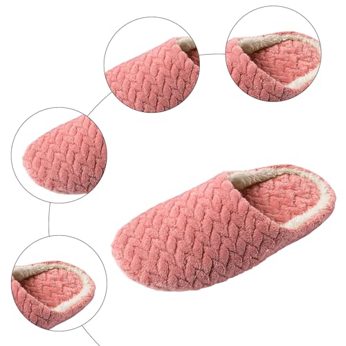 Women's Men's Slippers Cozy Fuzzy House Shoes Winter Warm Memory Foam Slipper for Indoor Comfortable Wear Faux Fur Cute Fluffy Clogs for Family Couple Adult4
