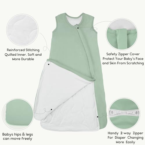 yoofoss rayon made from bamboo baby sleep sack 6-12 months 10 tog baby wearable blanket super soft infant toddler sleeping sack 2-way zipper