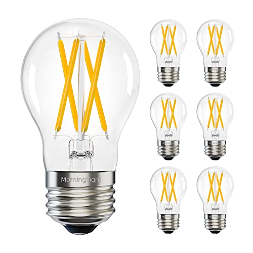 6 Pack Dimmable LED Light Bulbs 60 Watt Equivalent,6W E26 LED Edison Bulb 2700K Warm White, A15 LED Light Bulb, E26 Clear Dimmable Light Bulbs 60 Watt for Ceiling Fan,Living Room,Wall Sconces,600LM 6 Pack Dimmable LED Light Bulbs 60 Watt Equivalent,6W E26 LED Edison Bulb 2700K Warm White, A15 LED Light Bulb, E26 Clear Dimmable Light Bulbs 60 Watt for Ceiling Fan,Living Room,Wall Sconces,600LM