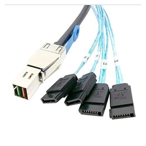 Cable S/AS SFF-8644 a 4 SATA 7Pin 12Gbps 1M miniatura 3